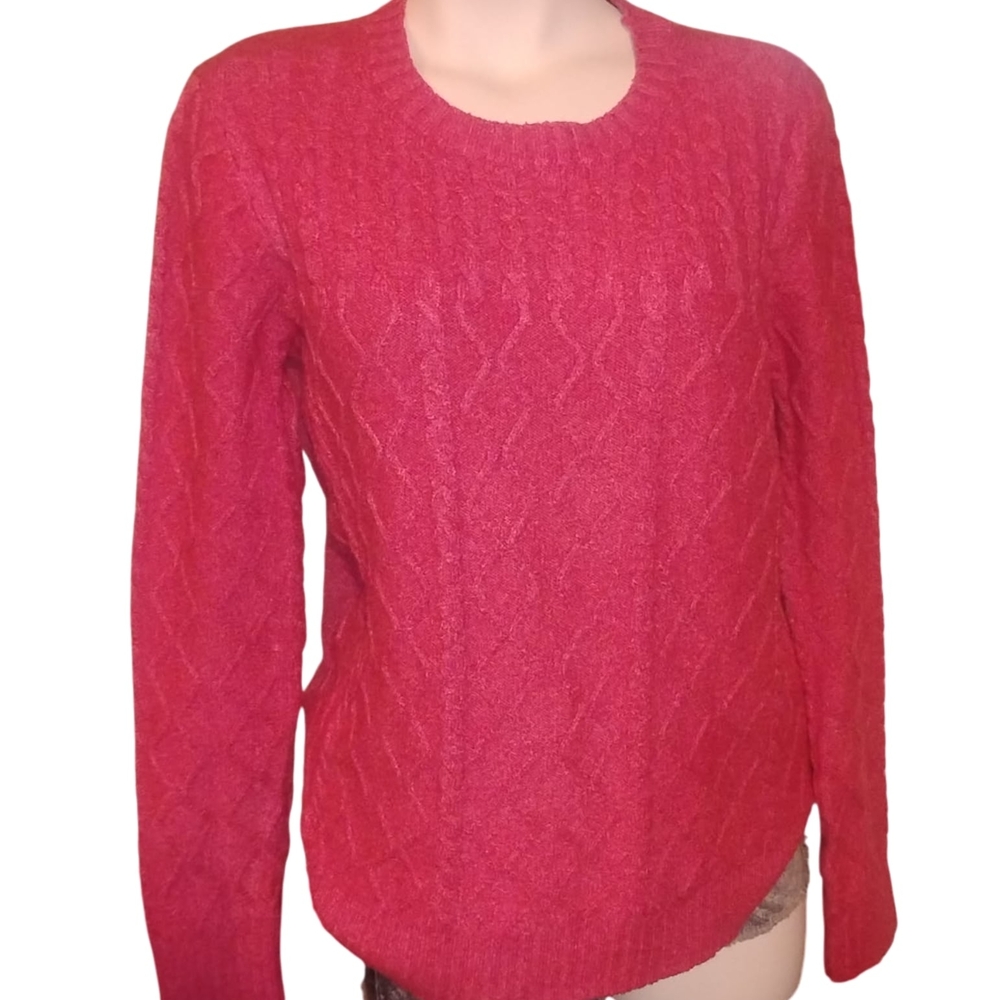 St. John's Bay Women's Vibrant Pink Crew Neck Sweater